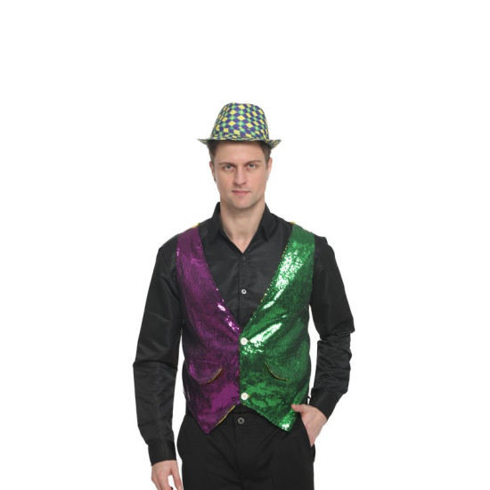 Mardi Gras Sequin Vest - Extra Large