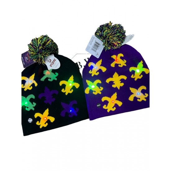 Light-Up Mardi Gras Beanie Light-Up Mardi Gras Beanie