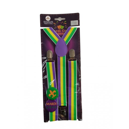 Mardi Gras Striped Suspenders Kit Mardi Gras Striped Suspenders Kit