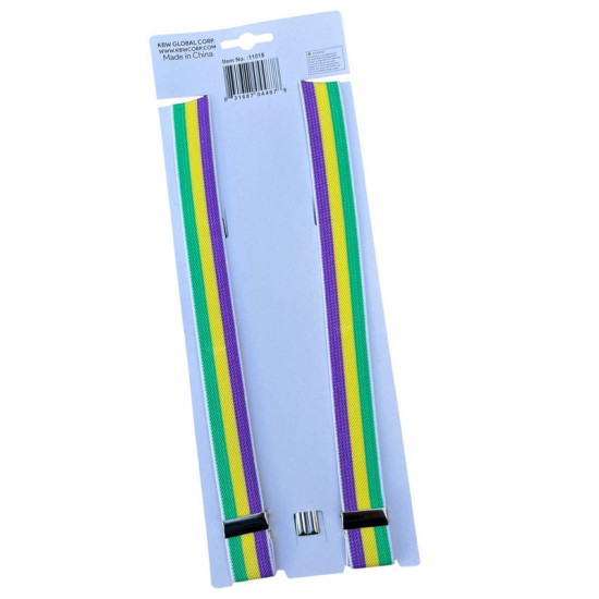 Mardi Gras Striped Suspenders Kit Mardi Gras Striped Suspenders Kit
