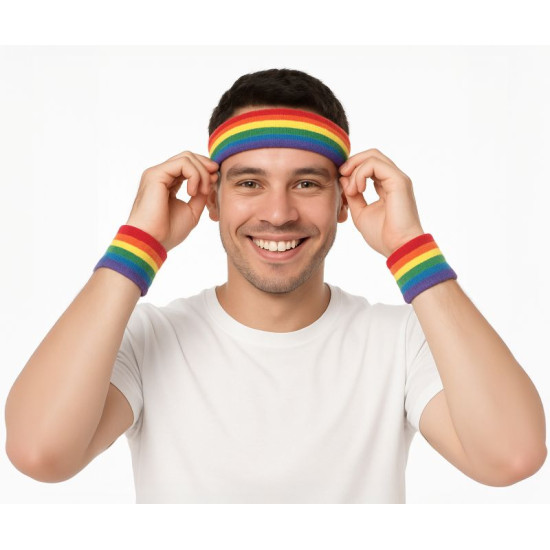 Rainbow Sweatband Set Rainbow Sweatband Set