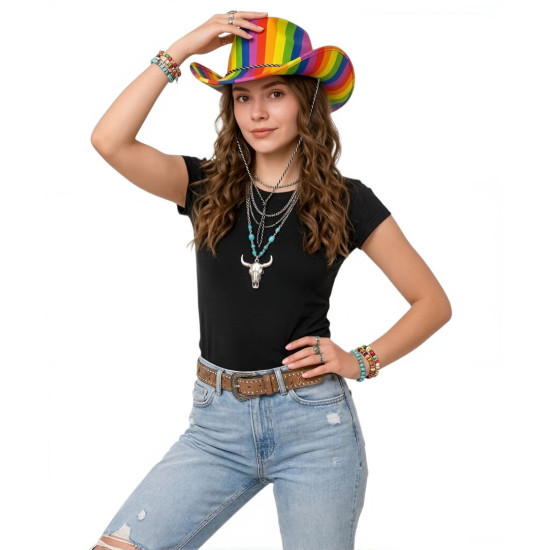 Rainbow Cowboy Hat