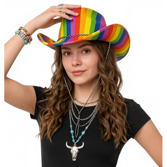Rainbow Cowboy Hat