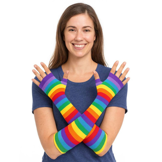 Long Rainbow Gloves Long Rainbow Gloves