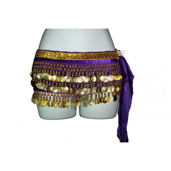 Purple Belly Dancing Hip Scarf
