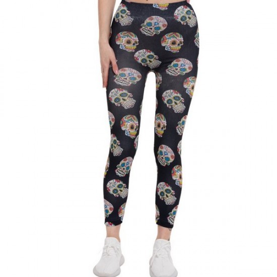 Day of the Dead Skull Leggings - OS