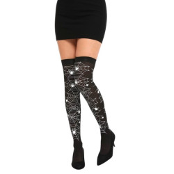 Spiderweb Thigh High Tights