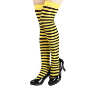 Bumblebee Striped Thigh High Socks - OS