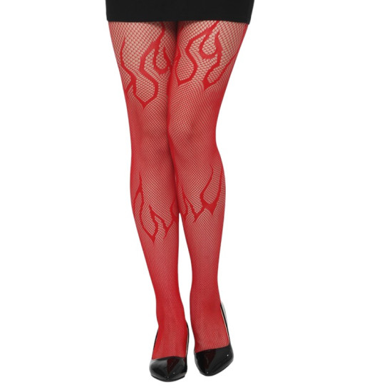 Red Flame Fishnet Tights - OS Red Flame Fishnet Tights - OS