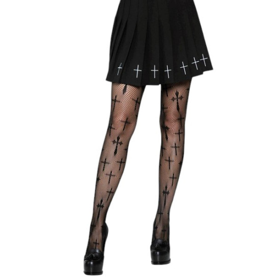 Cross Fishnet Tights - OS Cross Fishnet Tights - OS