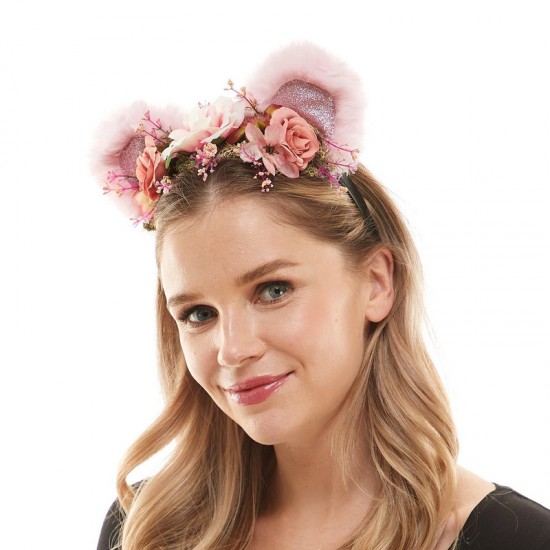Pink Bear Floral Headband Pink Bear Floral Headband
