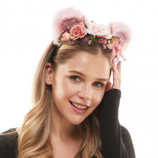 Pink Bear Floral Headband Pink Bear Floral Headband