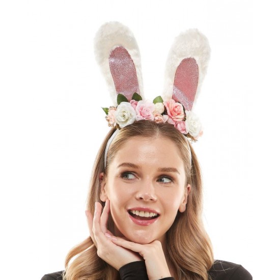 Floral Bunny Ear Headband Floral Bunny Ear Headband