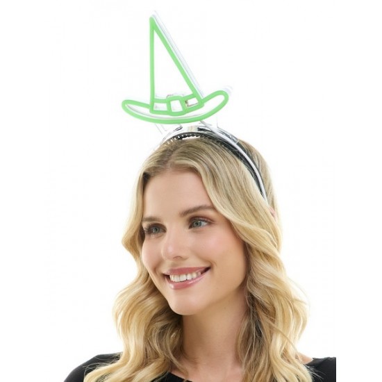 Light-Up Green Witch Hat Headband