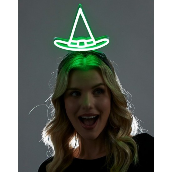 Light-Up Green Witch Hat Headband