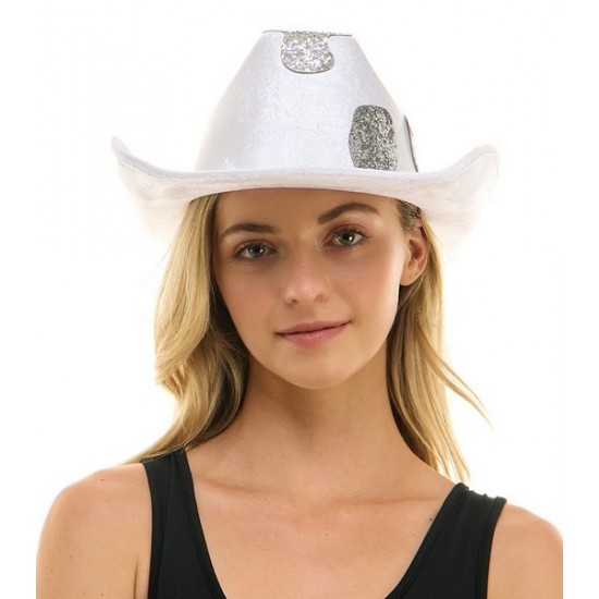 Silver Cow Print Cowboy Hat Silver Cow Print Cowboy Hat