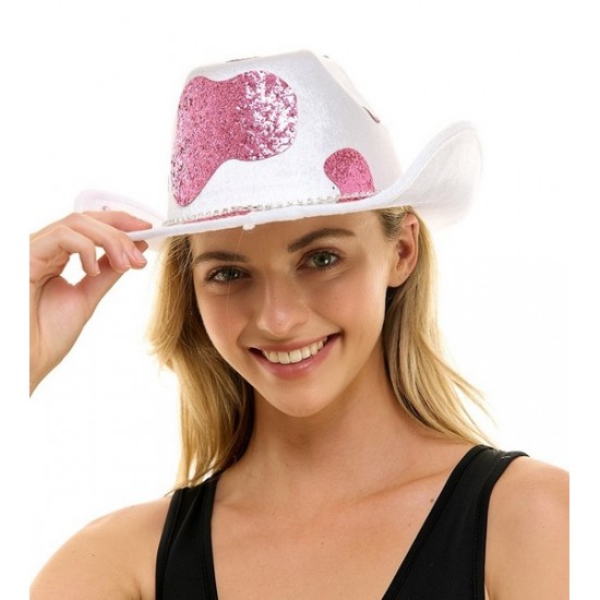 Pink Cow Print Cowboy Hat Pink Cow Print Cowboy Hat