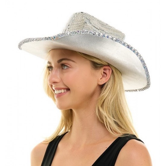 Silver Mirror Cowboy Hat