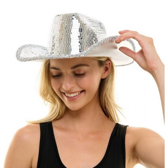 Silver Mirror Cowboy Hat