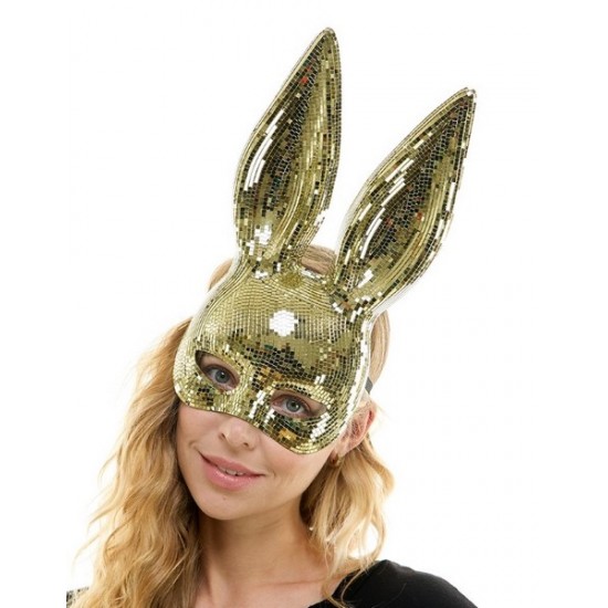 Gold Mirror Bunny Mask
