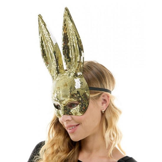 Gold Mirror Bunny Mask