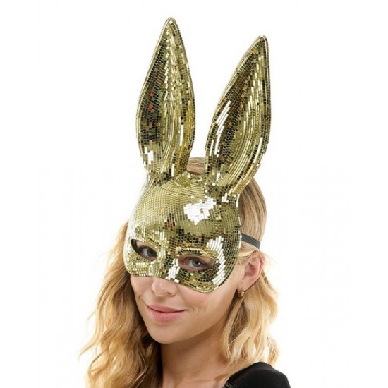 Gold Mirror Bunny Mask