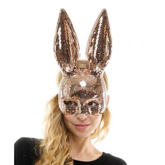 Rose Gold Mirror Bunny Mask
