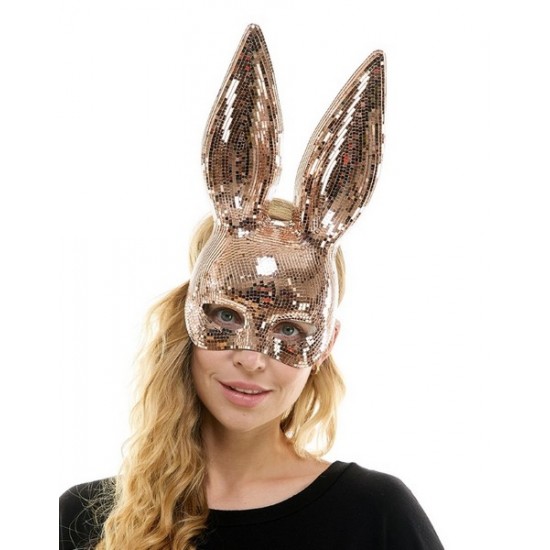Rose Gold Mirror Bunny Mask