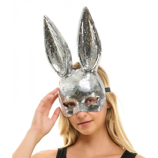 Silver Mirror Bunny Mask