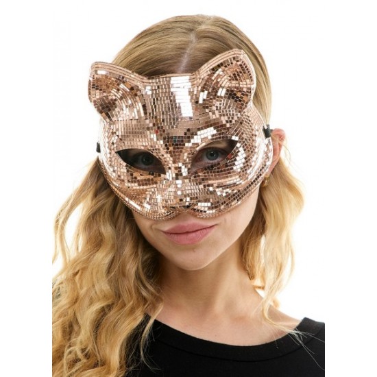 Rose Gold Mirror Cat Mask