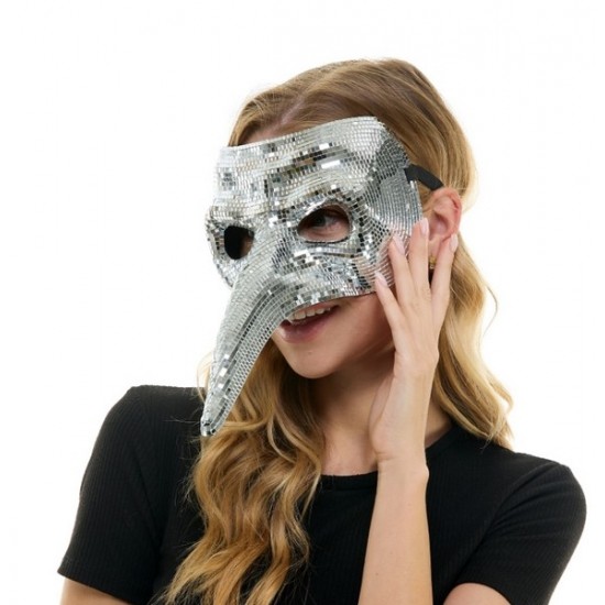Silver Mirror Plague Doctor Mask Silver Mirror Plague Doctor Mask