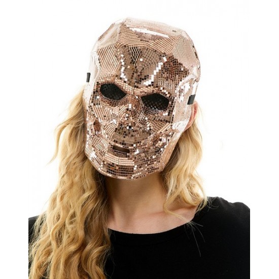 Rose Gold Mirror Skull Mask