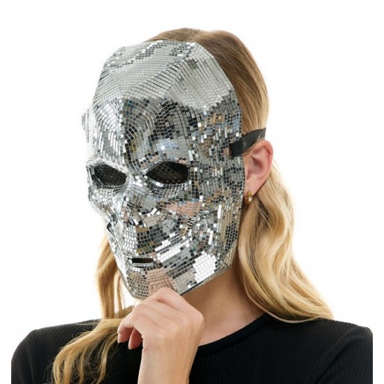Silver Mirror Skull Mask
