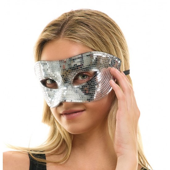 Silver Mirror Half Mask