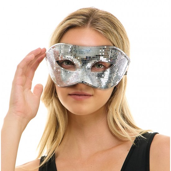 Silver Mirror Half Mask