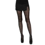 Leopard Lace Fishnet Tights - OS Leopard Lace Fishnet Tights - OS
