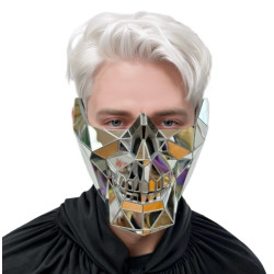 Silver Poly Mirror Half Mask