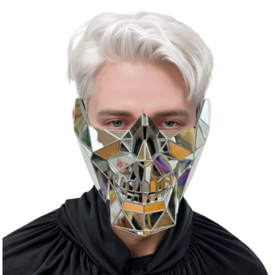 Silver Poly Mirror Half Mask Silver Poly Mirror Half Mask