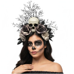 Gothic Skull Floral Headband