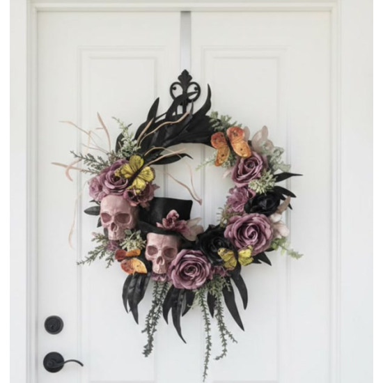 55cm Hanging Pink Wreath