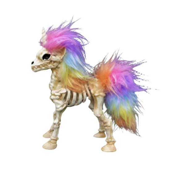 8.25in Rainbow Skeleton Unicorn