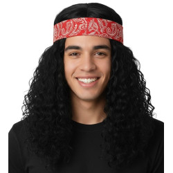 70s Rock Wig with Bandana