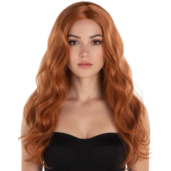 Long Wavy Copper Red Wig