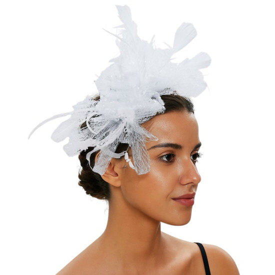 White Fascinator