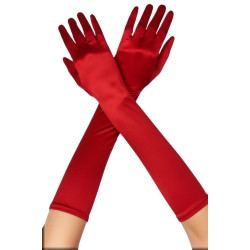 Red Long Opera Gloves