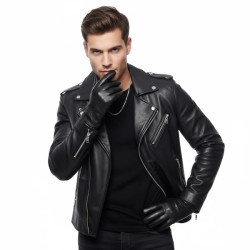 Black Faux Leather Gloves