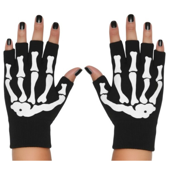 Fingerless Skeleton Gloves