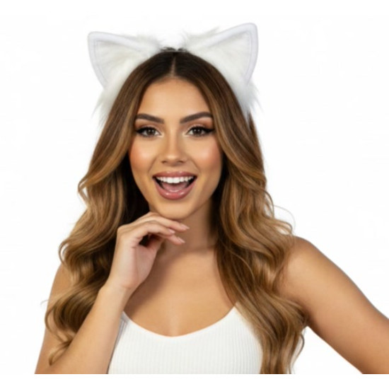 White Furry  Ears