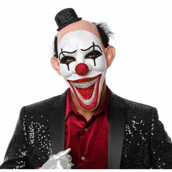 Black Rhinestone Clown Mask