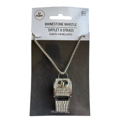 Silver Rhinestone Whistle Neck